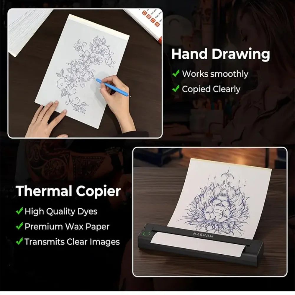 Tattoo Transfer Paper A4 Size Stencil Paper, 4-Layer Transfer Stencils, Kit Supplies, Compatible with ITP05/M08F/P90/MHT-P8009