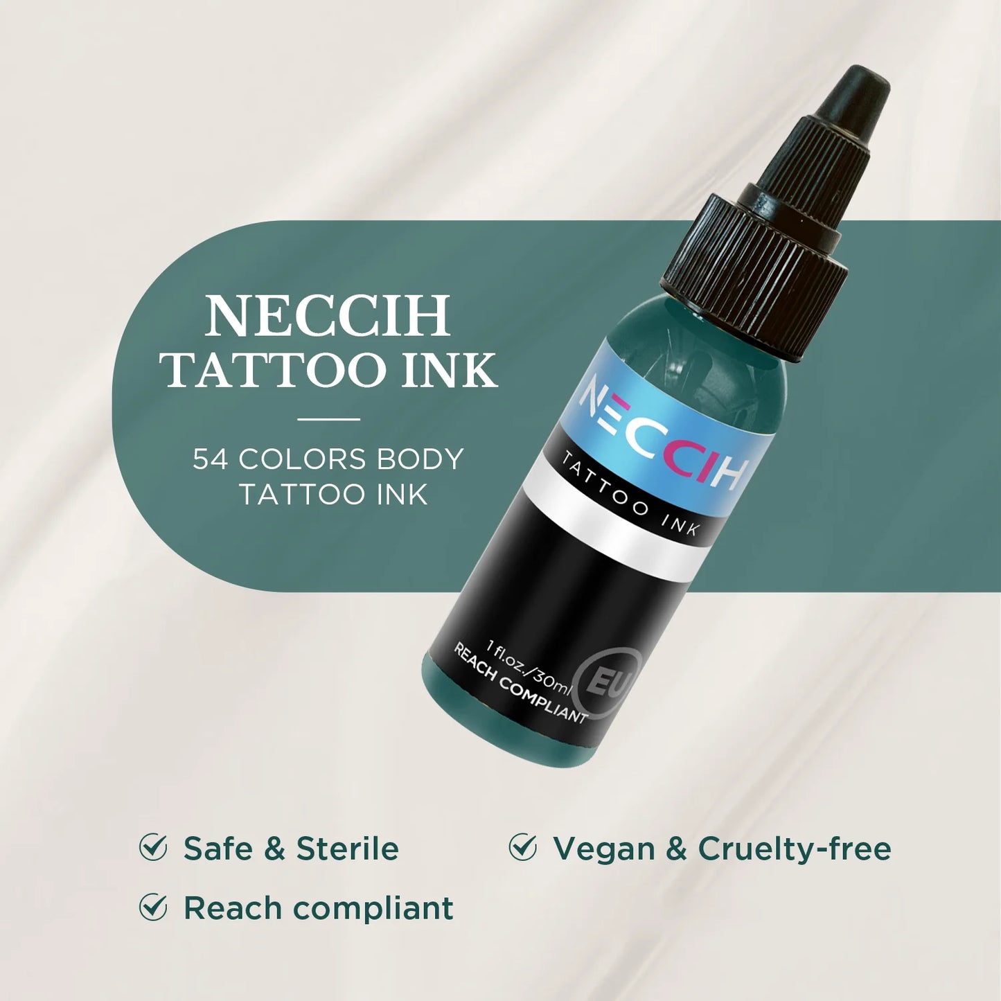 NECCIH 1oz Tattoo Ink - Professional Tattoo Ink Long Lasting Color Tattoo Pigment Makeup Works for Practice Supplies