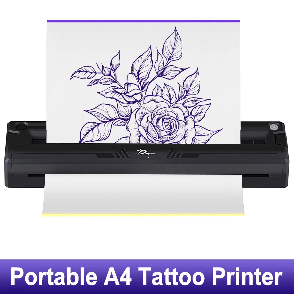 Portable A4 Tattoo Printer  M8 Wireless Thermal Tattoo Transfer Printer for Beginners Compatible with Phone & PC
