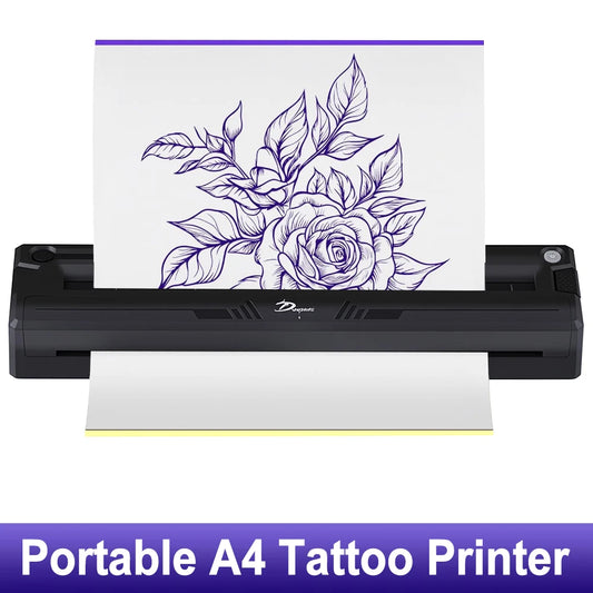 Portable A4 Tattoo Printer  M8 Wireless Thermal Tattoo Transfer Printer for Beginners Compatible with Phone & PC