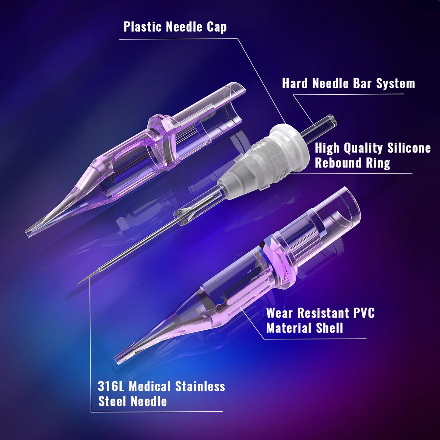 OFEYLE 20/50PCS Mixed Professional Tattoo Cartridge Needles with Membrane Safety Cartridges Disposable Tattoo Needle